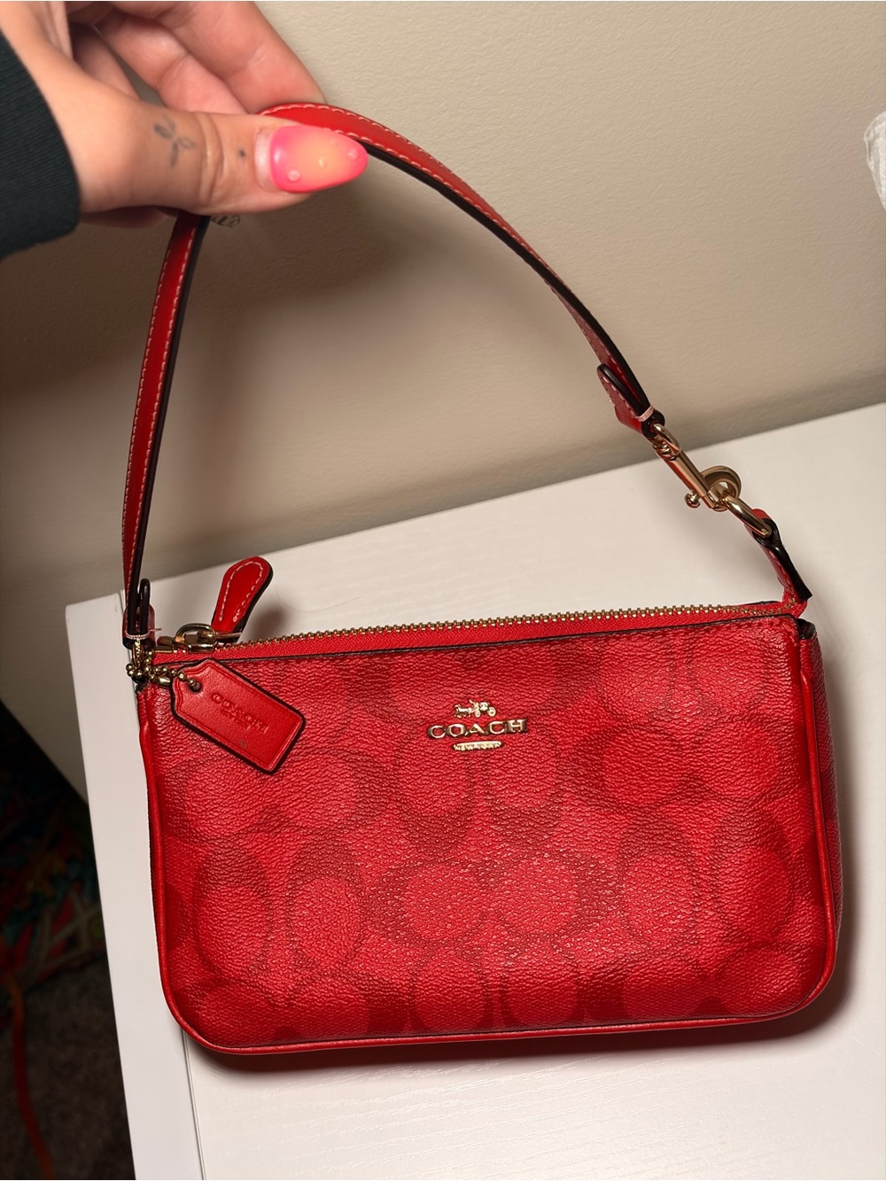 Coach Nolita 19 w gold hardware in signature canvas
